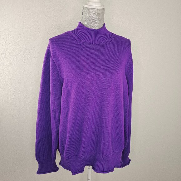 J. Crew Roll Neck Purple Sweater Size 2X - Picture 1 of 7